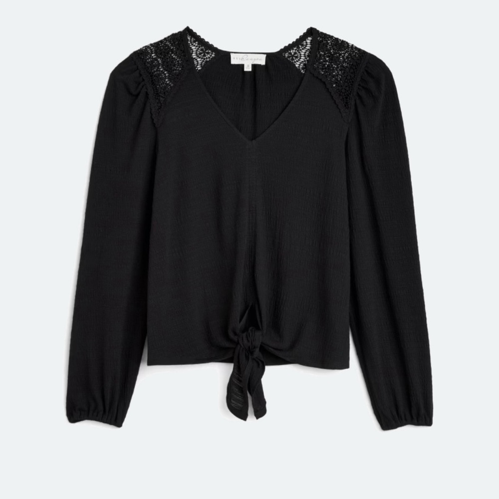 Chic Black Women's Blouse with Shoulder Detailing